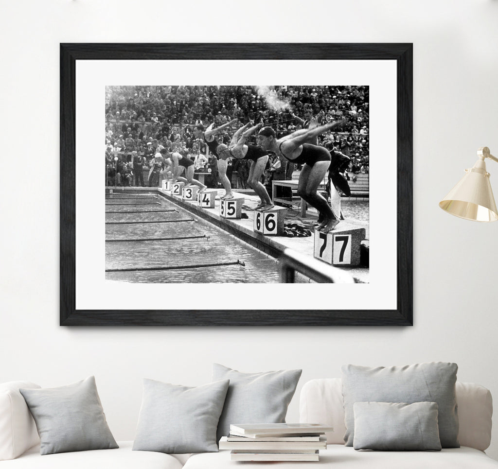 swimming competition at berlin Olympic Games in 1936  by Bridgeman Images  on GIANT ART - black and white photgraphy