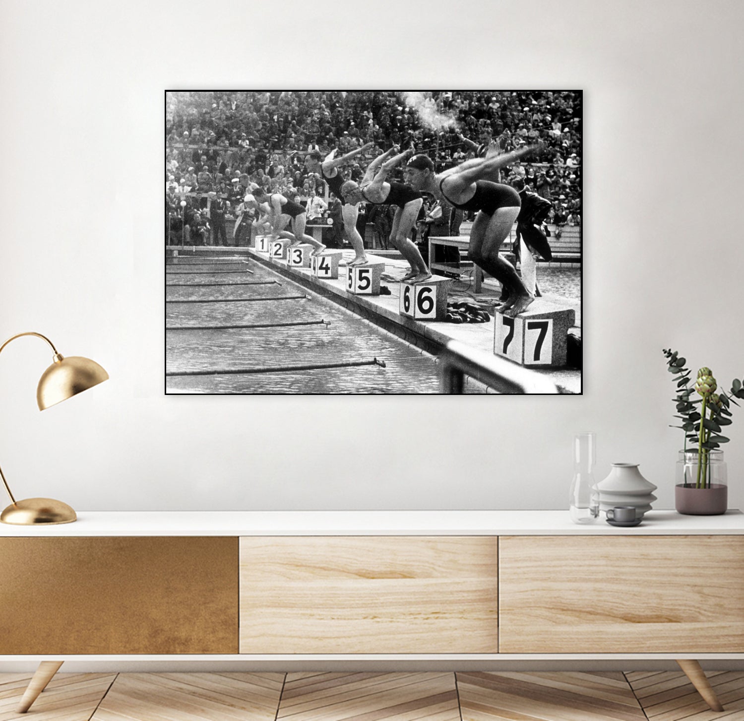 swimming competition at berlin Olympic Games in 1936  by Bridgeman Images  on GIANT ART - black and white photgraphy