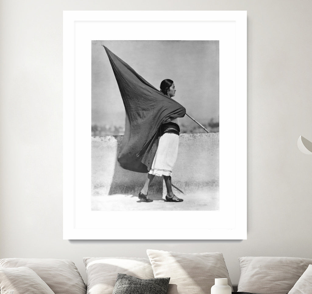 Woman with Flag, Mexico City, 1928 by Bridgeman Images  on GIANT ART - black and white photography