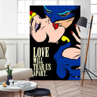 Love Vigilantes by Butcher Billy on GIANT ART - red digital batman kissing 