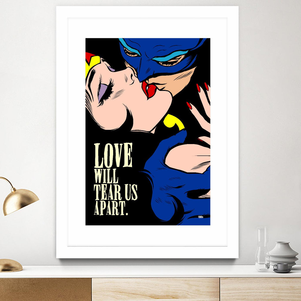 Love Vigilantes by Butcher Billy on GIANT ART - red digital batman kissing 