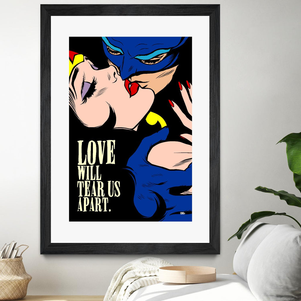 Love Vigilantes by Butcher Billy on GIANT ART - red digital batman kissing 