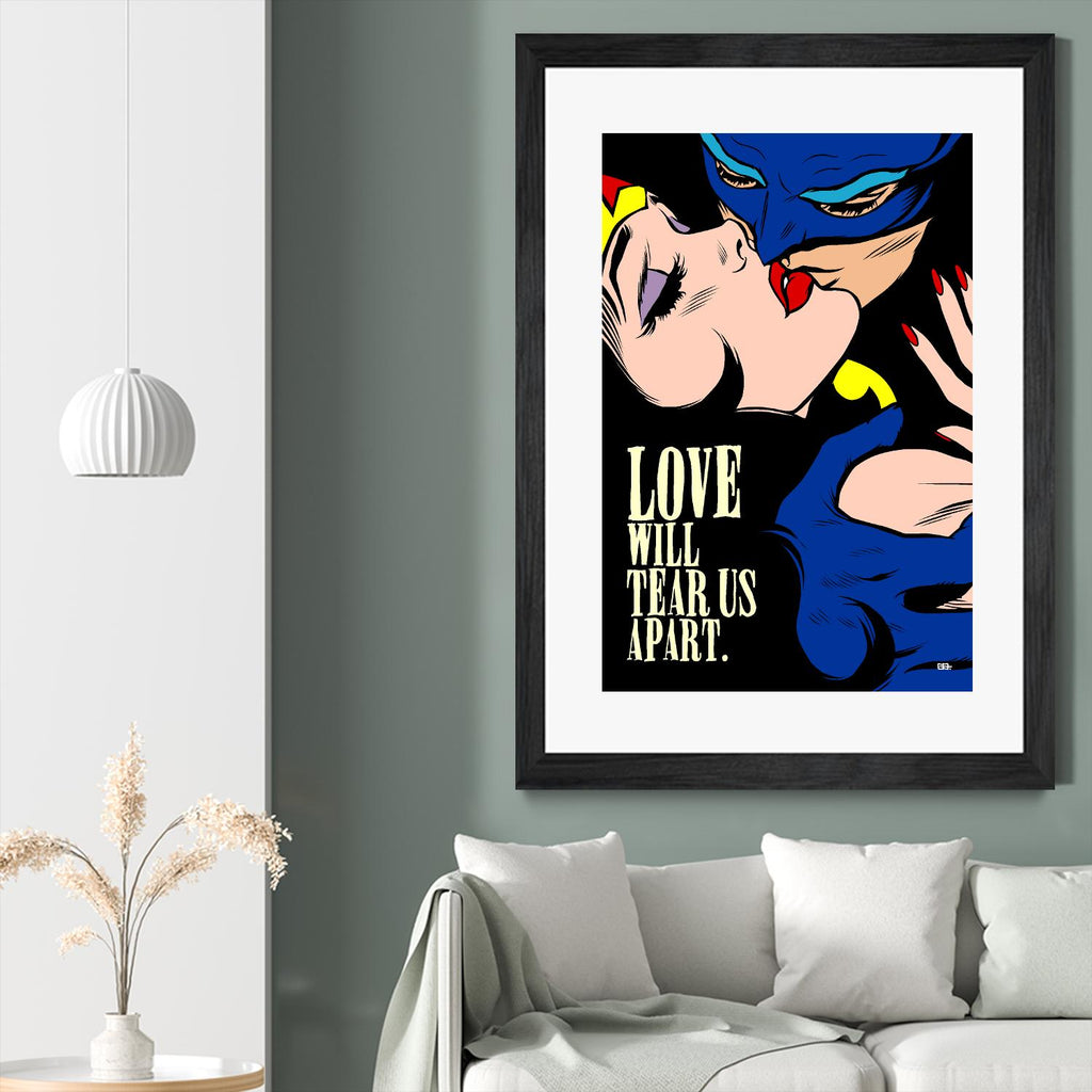 Love Vigilantes by Butcher Billy on GIANT ART - red digital batman kissing 