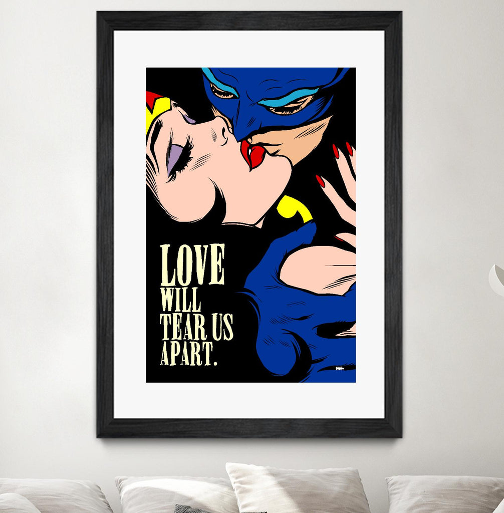 Love Vigilantes by Butcher Billy on GIANT ART - red digital batman kissing 