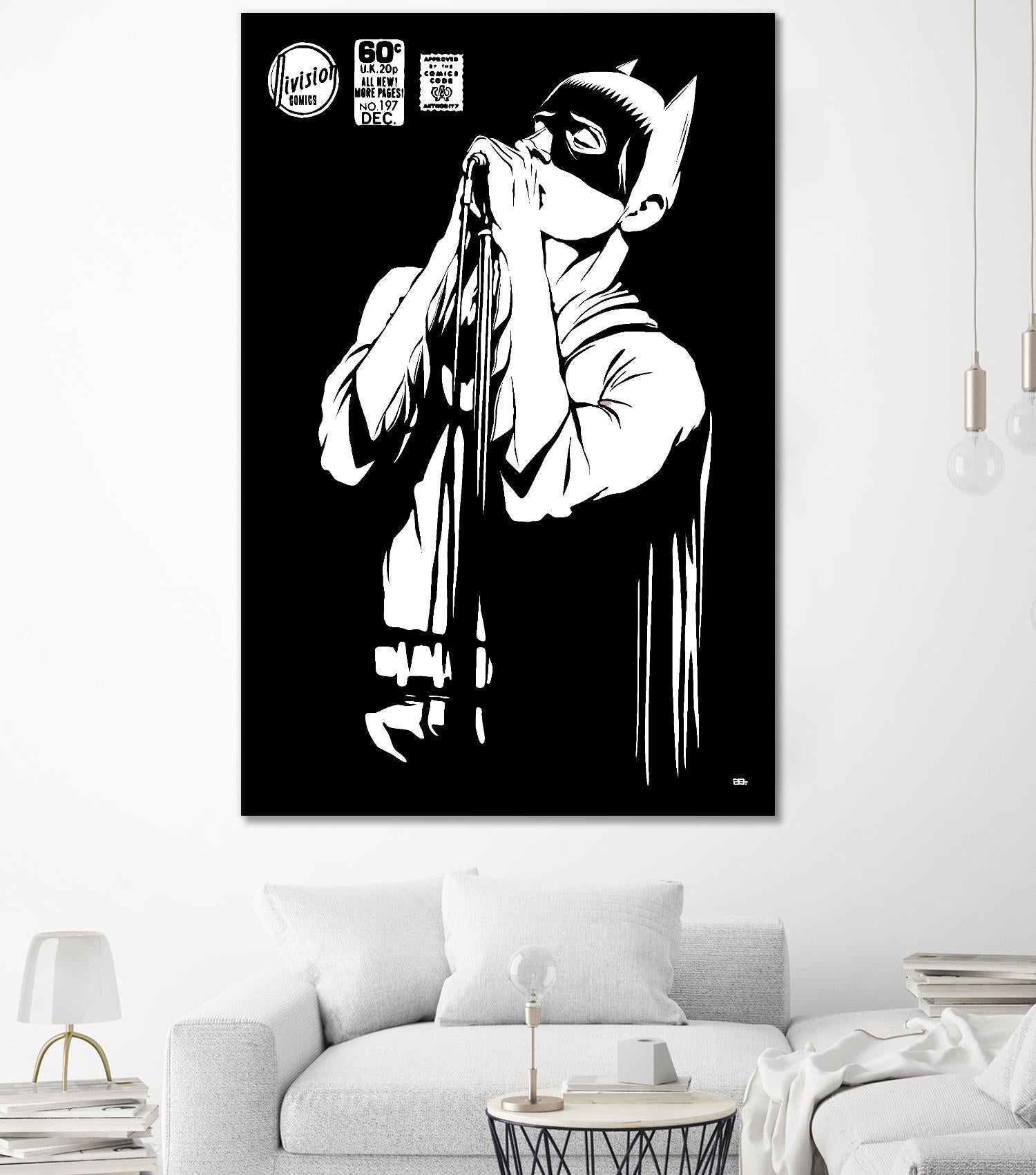 Post-Punk Dark Knight | The Shadowplay B&W Edition by Butcher Billy on GIANT ART - white digital batman