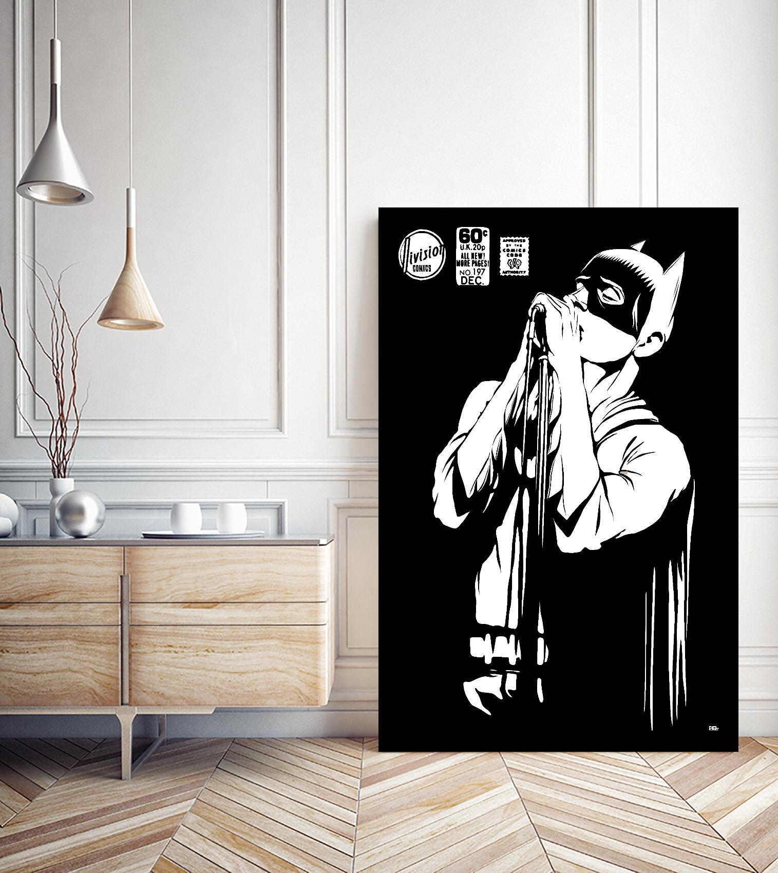 Post-Punk Dark Knight | The Shadowplay B&W Edition by Butcher Billy on GIANT ART - white digital batman