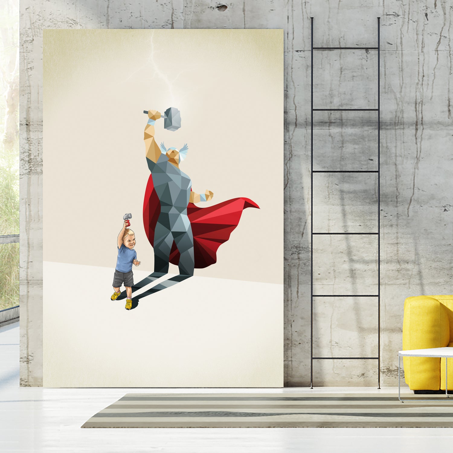 The Power of the Hammer  by Jason Ratliff on GIANT ART - red digital super hero