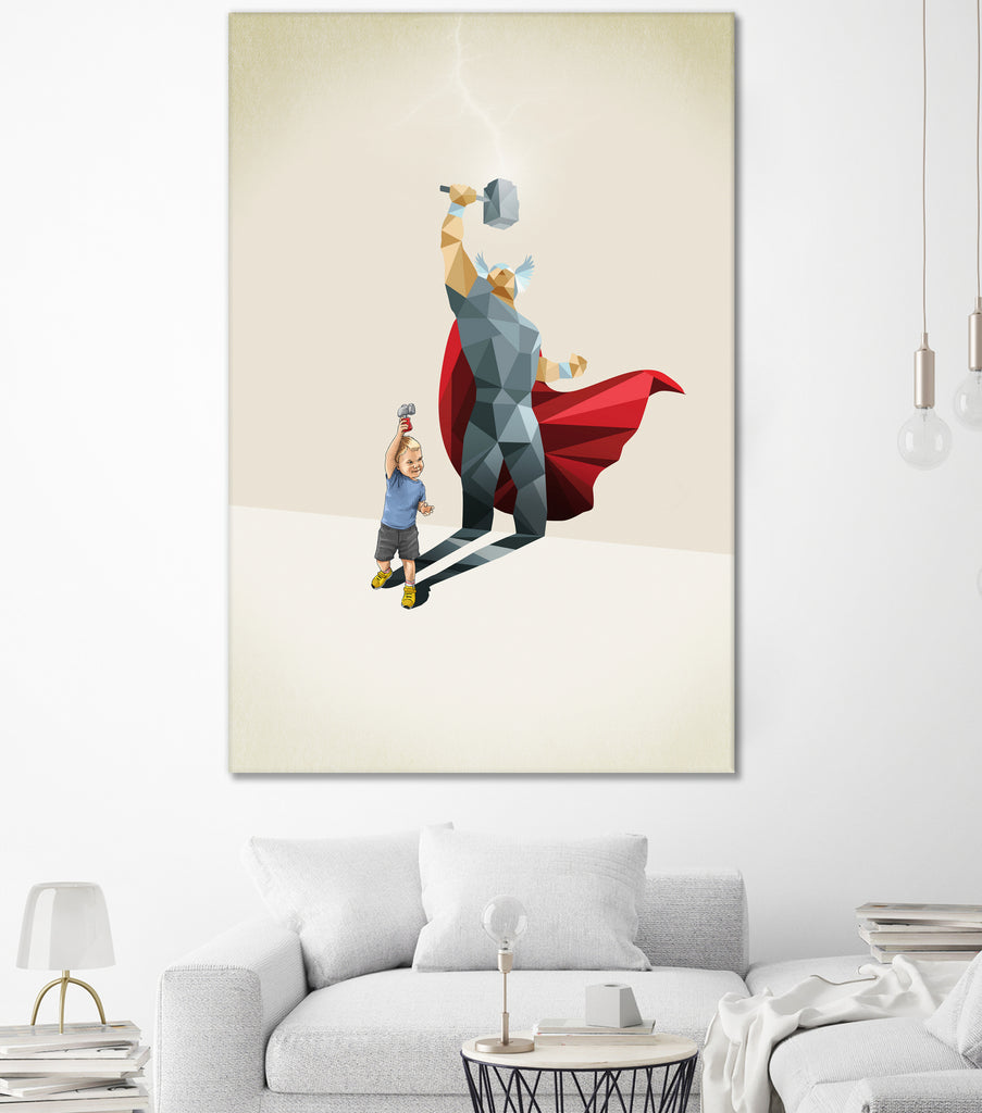 The Power of the Hammer  by Jason Ratliff on GIANT ART - red digital super hero