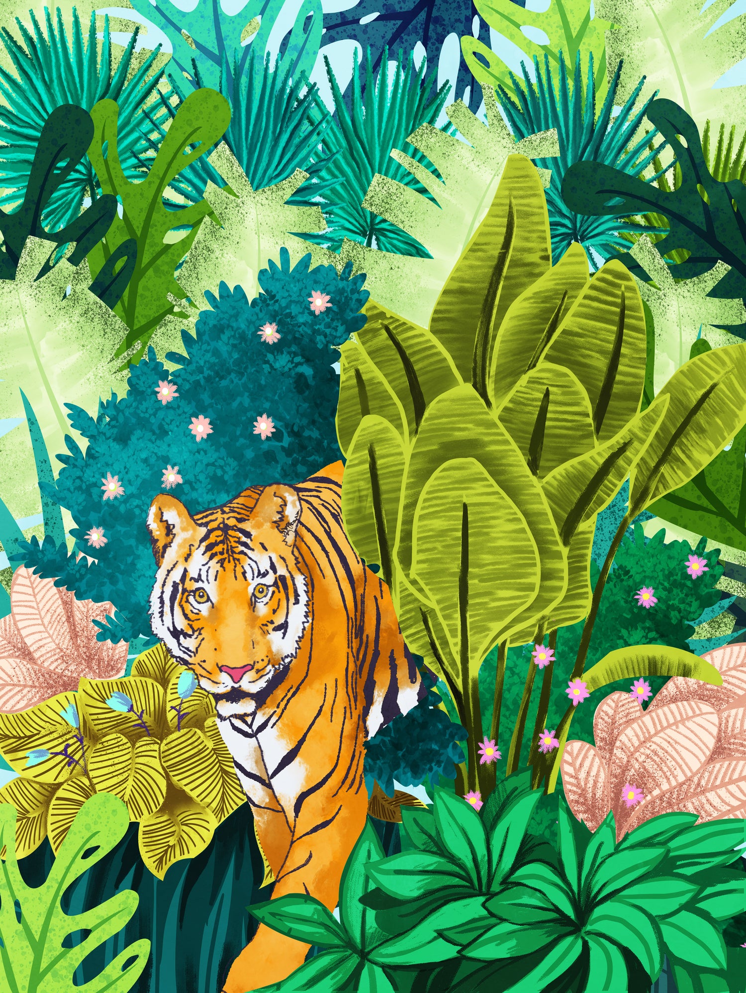 Jungle Tiger by 83 oranges on GIANT ART - orange digital jungle