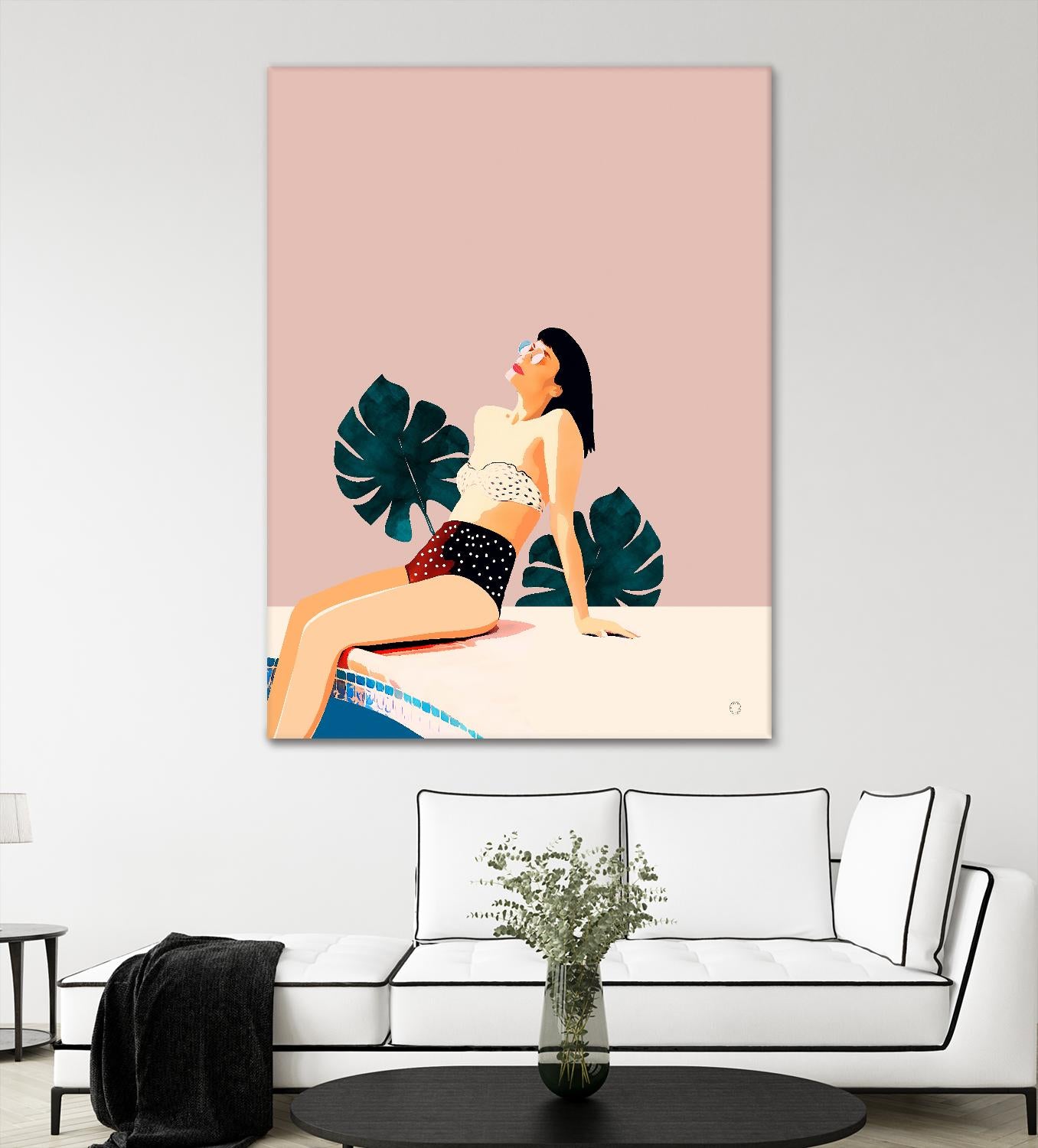 Sunday by 83 Oranges on GIANT ART - pink illustration pool