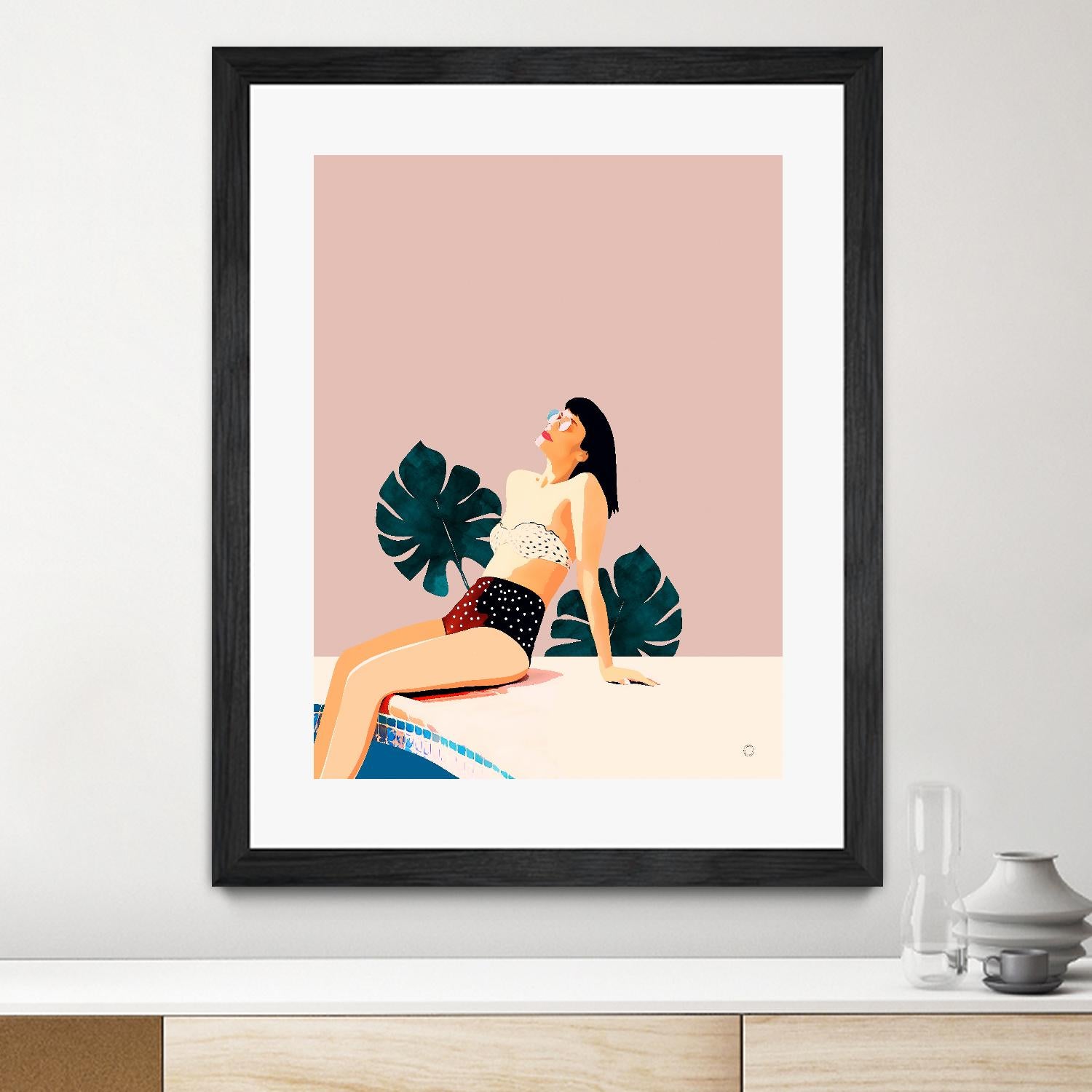 Sunday by 83 Oranges on GIANT ART - pink illustration pool