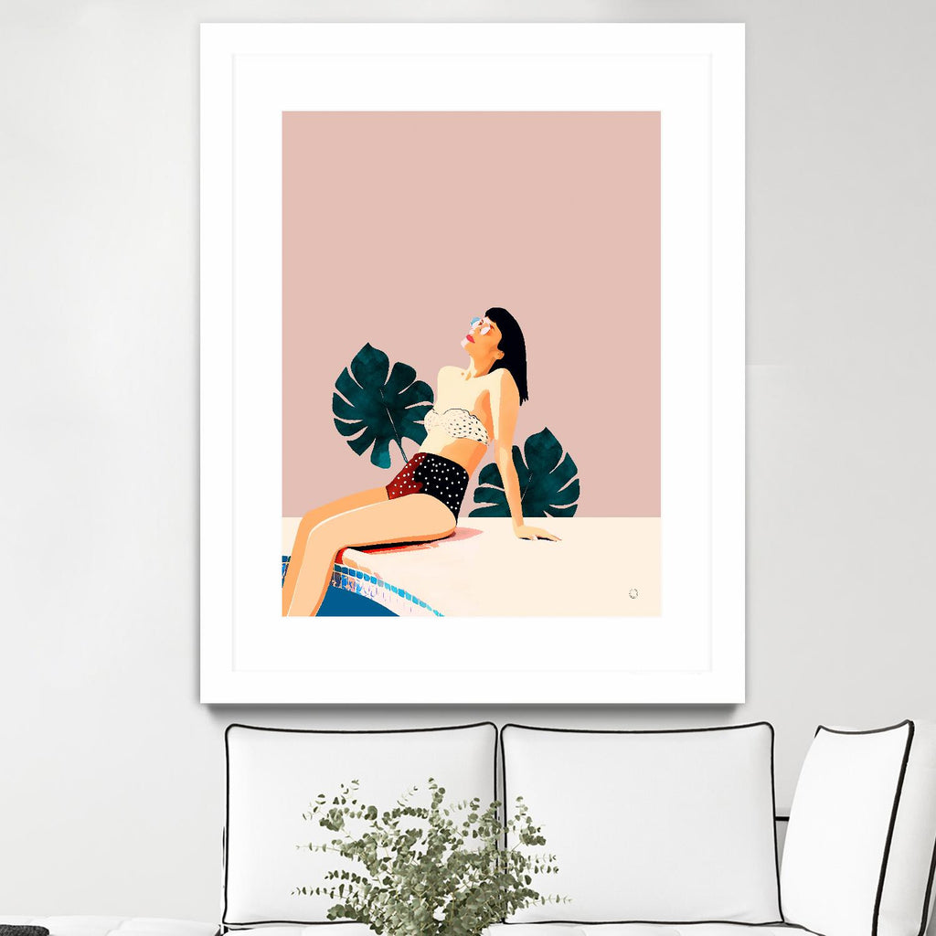 Sunday by 83 Oranges on GIANT ART - pink illustration pool