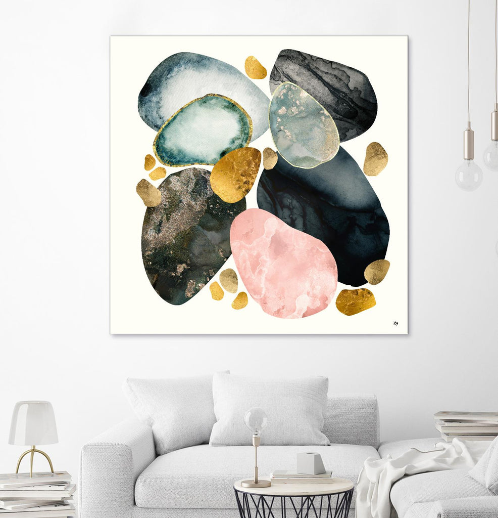 Pebble Abstract by SpaceFrog Designs on GIANT ART - gold shapes