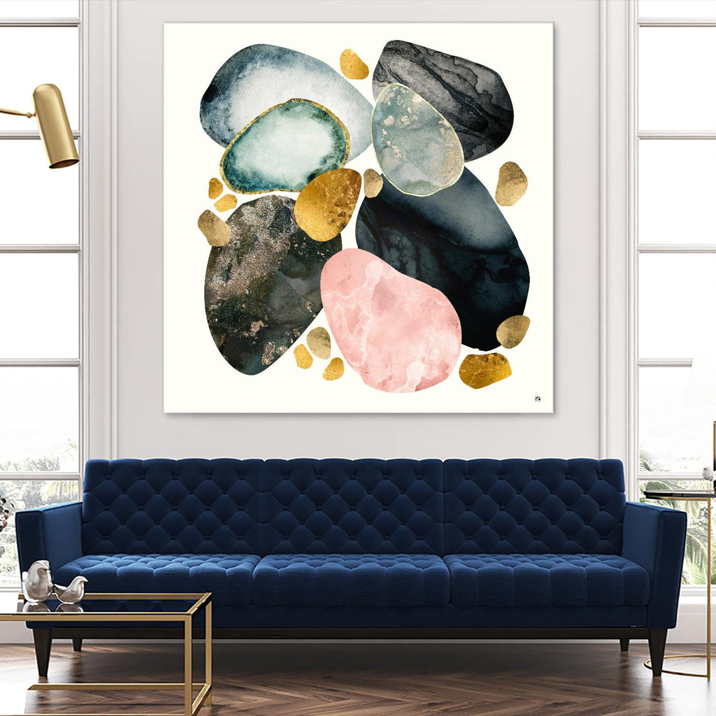 Pebble Abstract by SpaceFrog Designs on GIANT ART - gold shapes