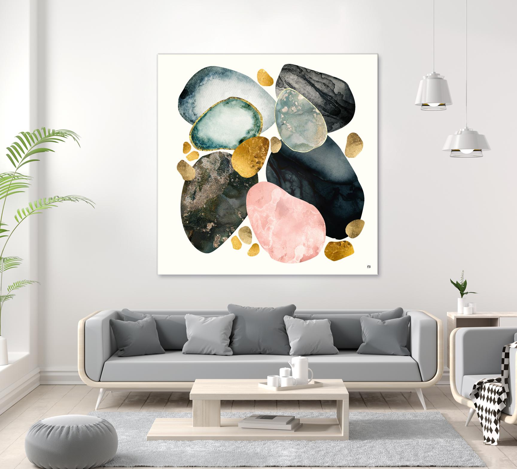 Pebble Abstract by SpaceFrog Designs on GIANT ART - gold shapes