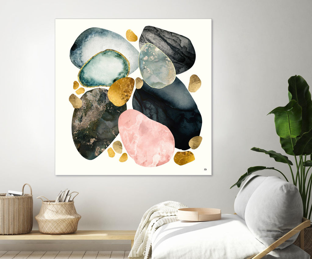 Pebble Abstract by SpaceFrog Designs on GIANT ART - gold shapes