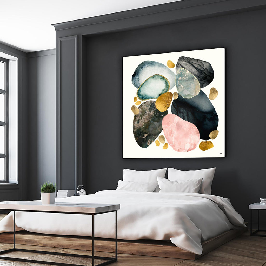 Pebble Abstract by SpaceFrog Designs on GIANT ART - gold shapes