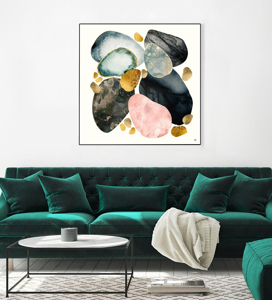 Pebble Abstract by SpaceFrog Designs on GIANT ART - gold shapes