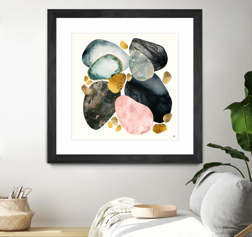 Pebble Abstract by SpaceFrog Designs on GIANT ART - gold shapes