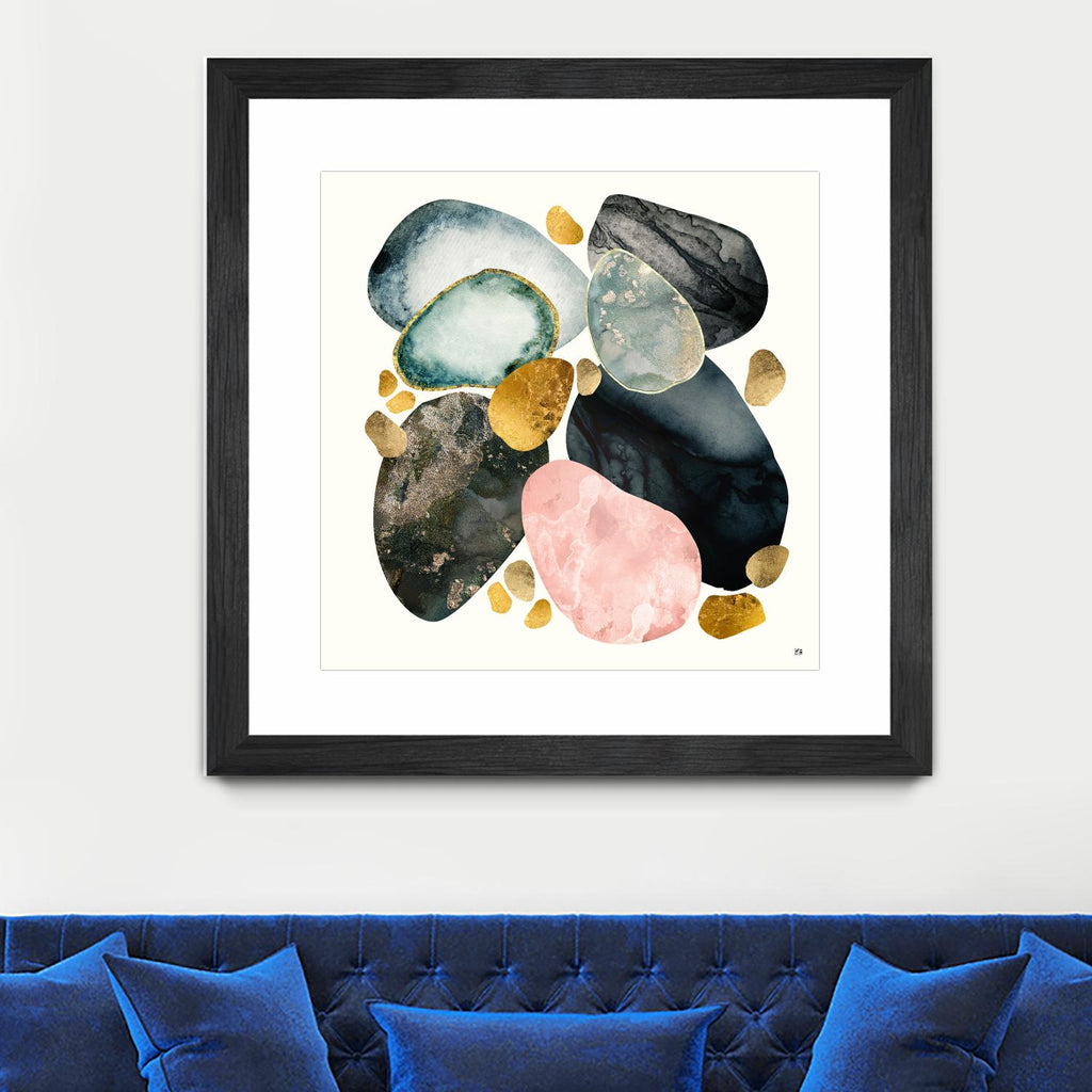 Pebble Abstract by SpaceFrog Designs on GIANT ART - gold shapes