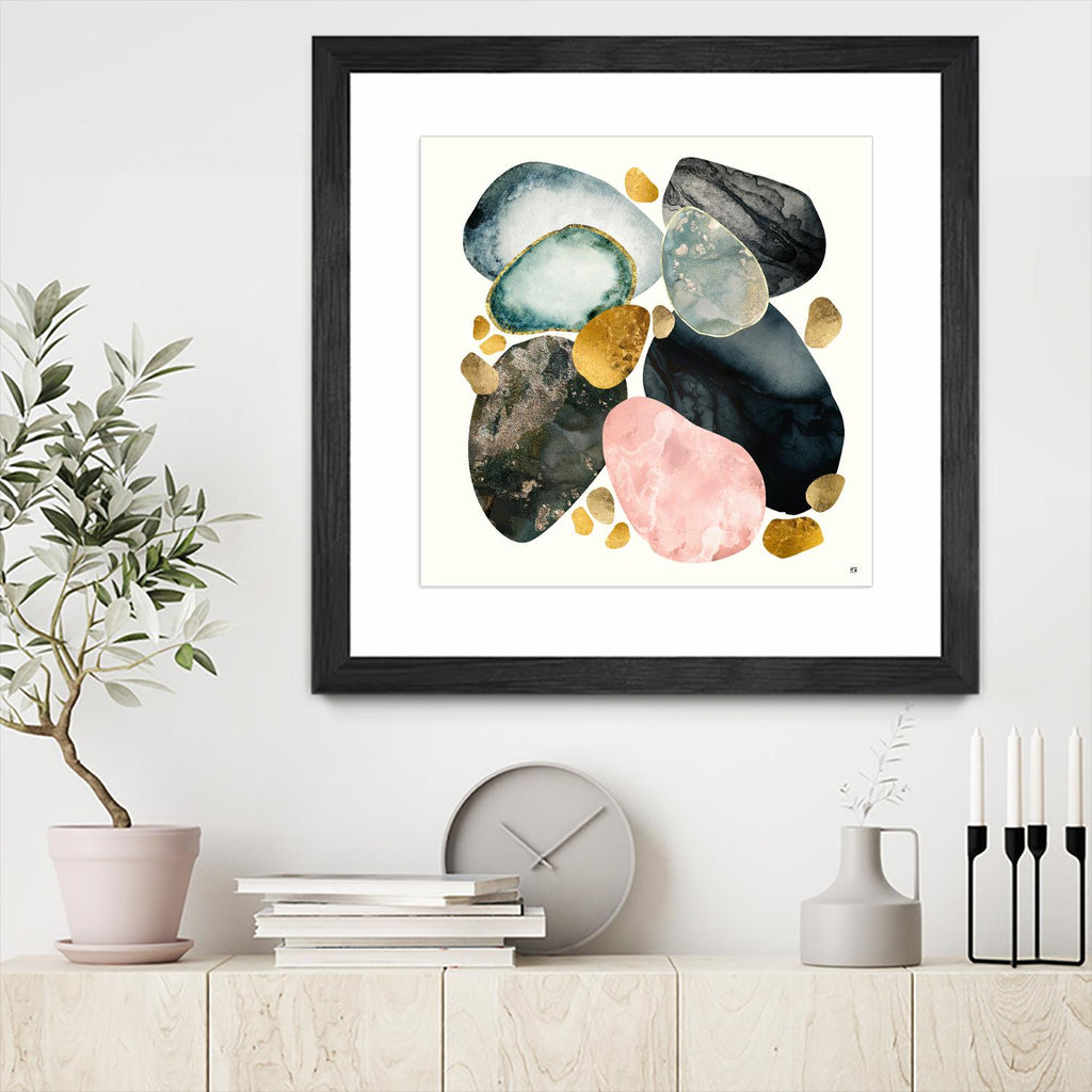 Pebble Abstract by SpaceFrog Designs on GIANT ART - gold shapes