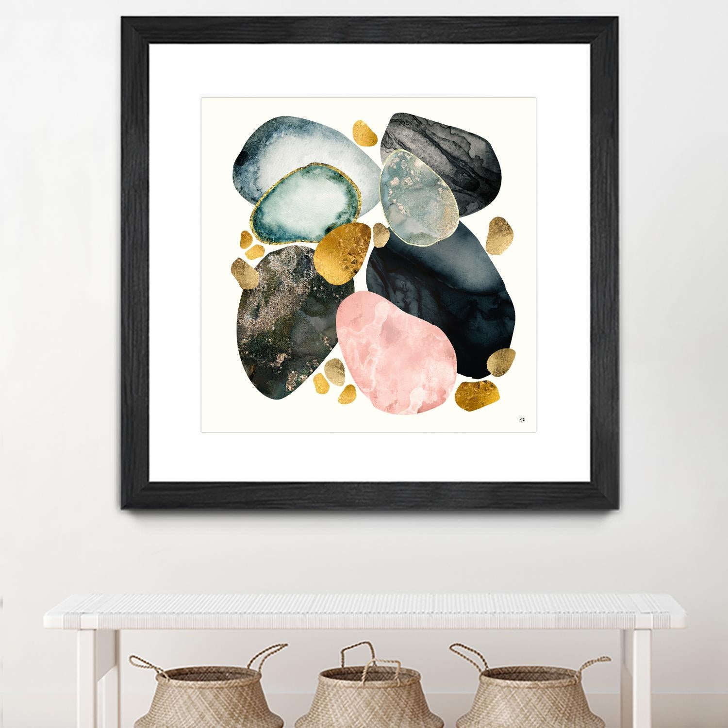 Pebble Abstract by SpaceFrog Designs on GIANT ART - gold shapes