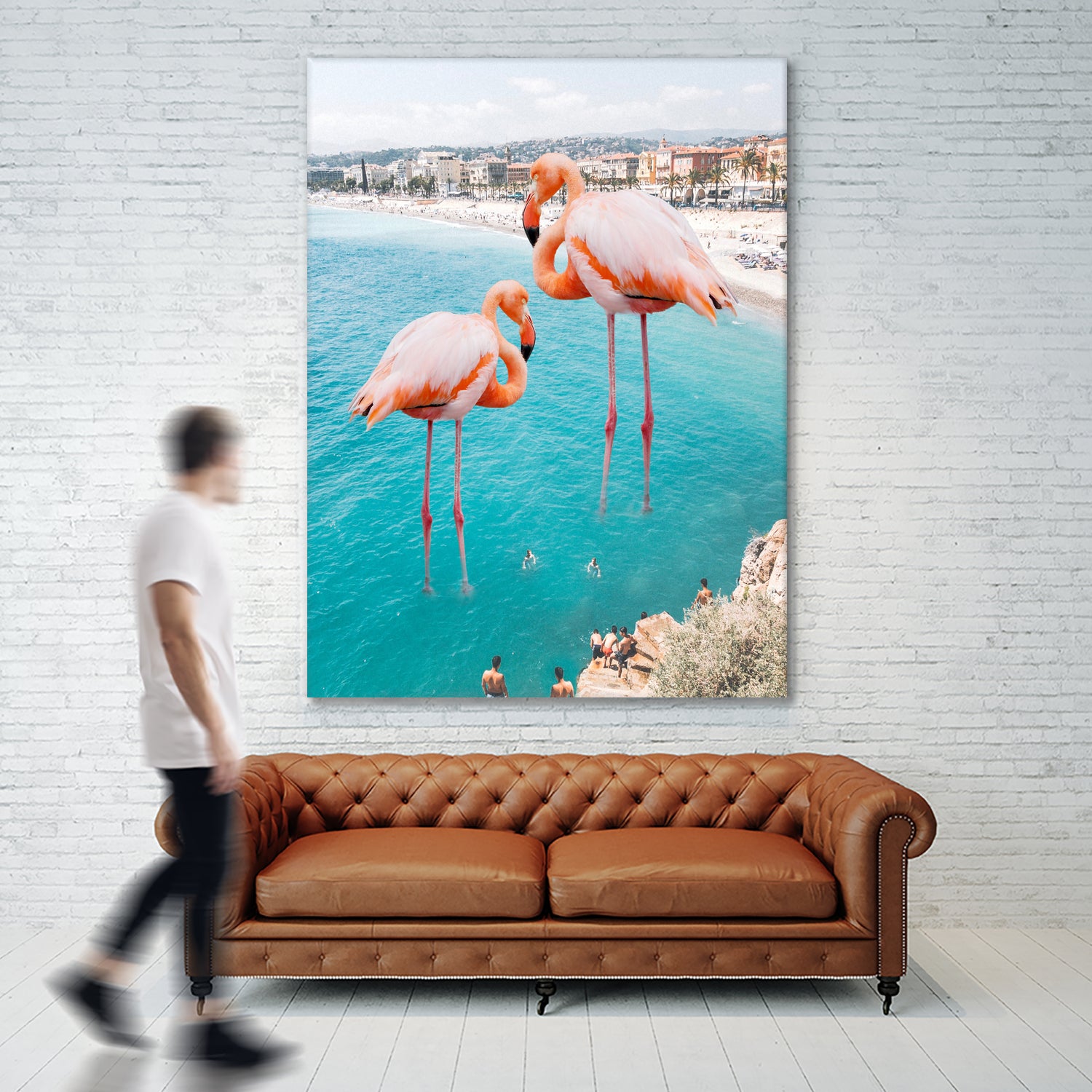 Flamingo on City Beach by Creativeaxle on GIANT ART