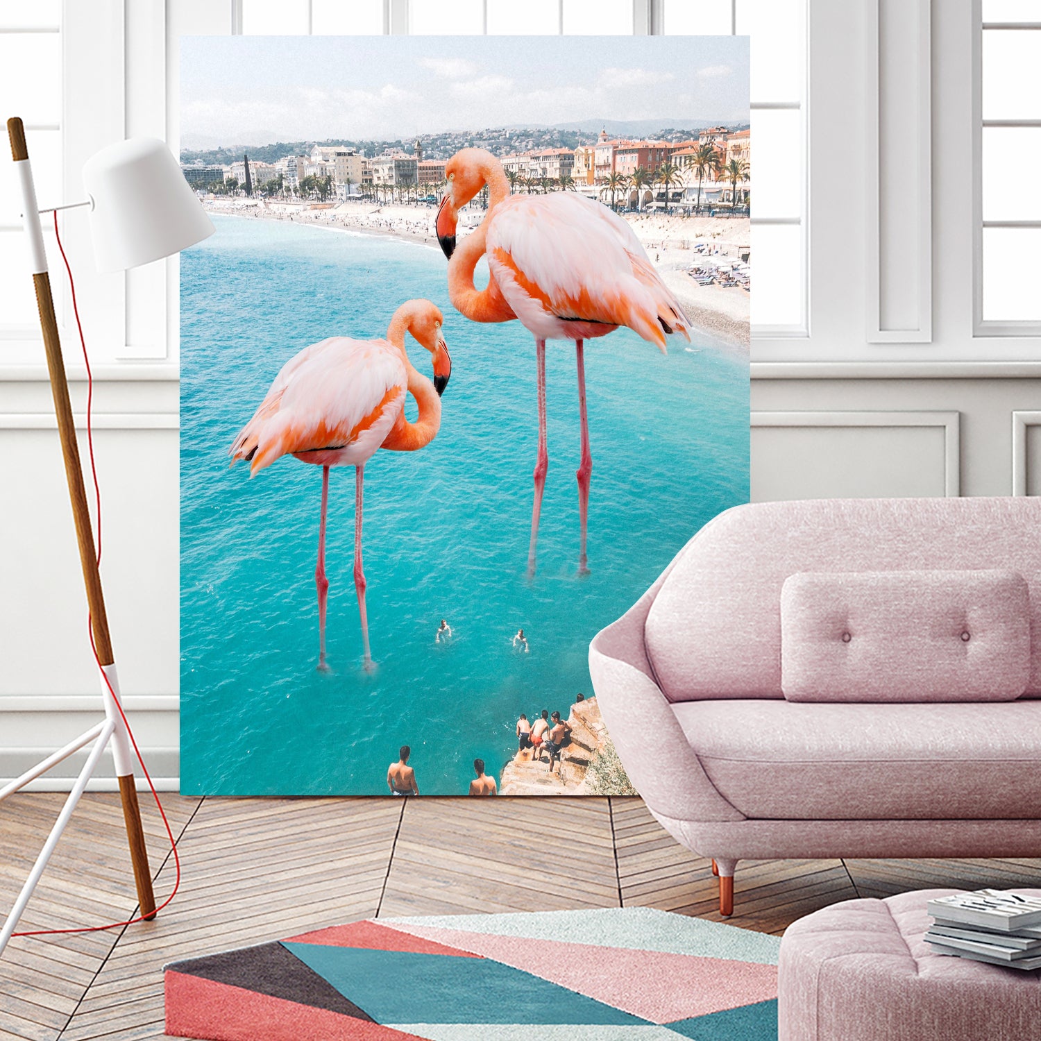 Flamingo on City Beach by Creativeaxle on GIANT ART