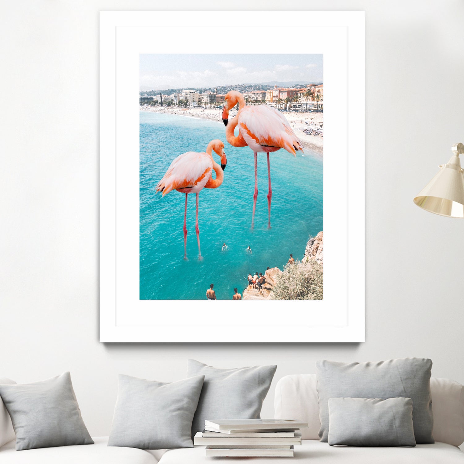 Flamingo on City Beach by Creativeaxle on GIANT ART