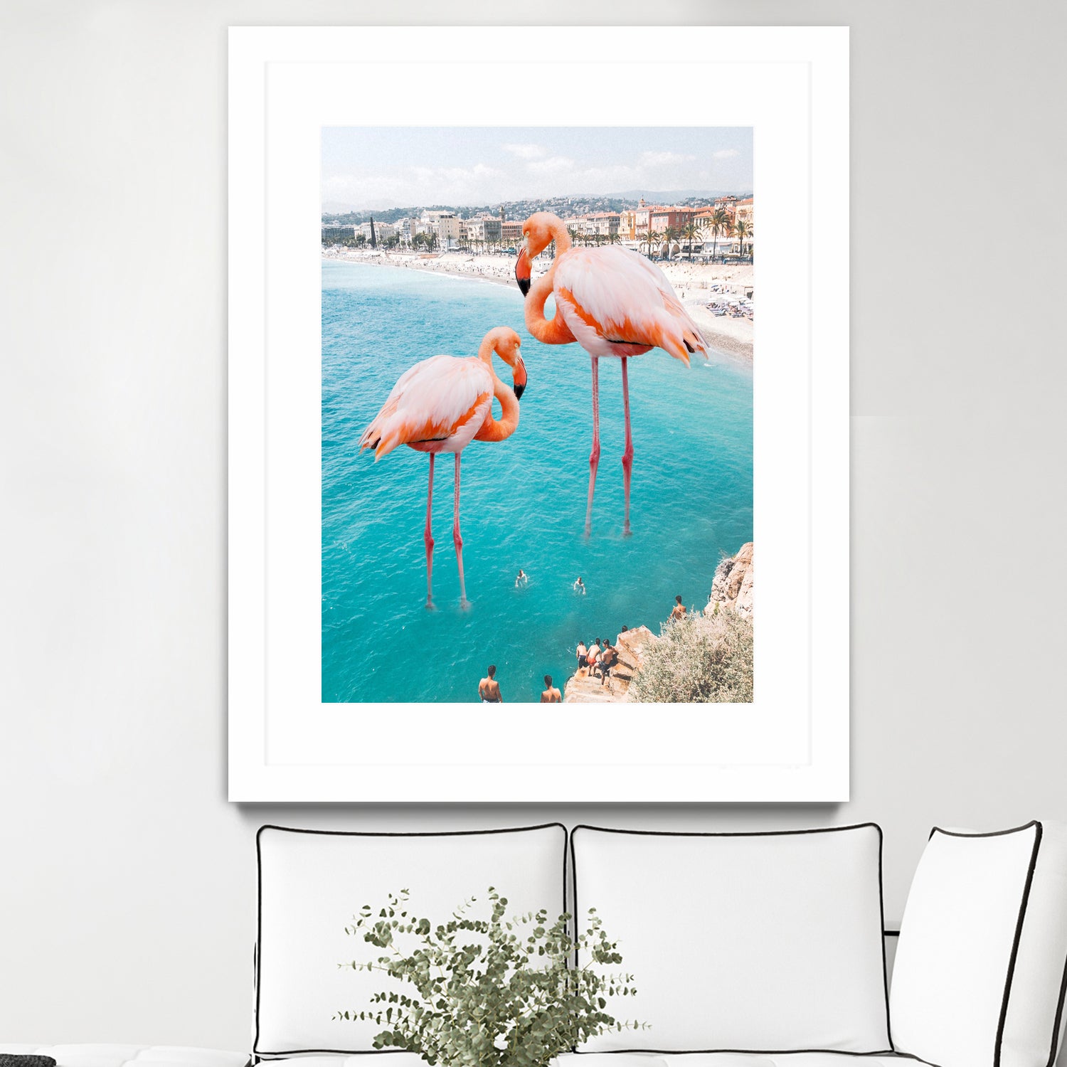 Flamingo on City Beach by Creativeaxle on GIANT ART