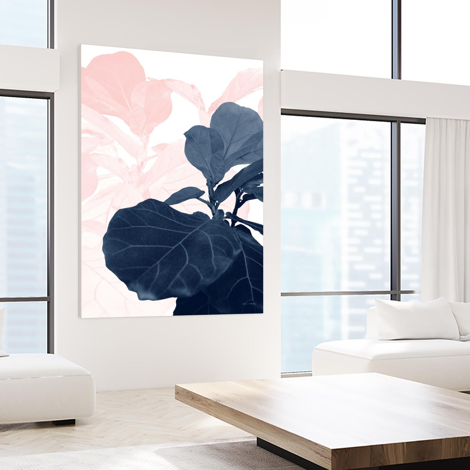 Blush Blue Fiddle Leaf Dream #1 #tropical #decor #art by Anita's & Bella's Art on GIANT ART