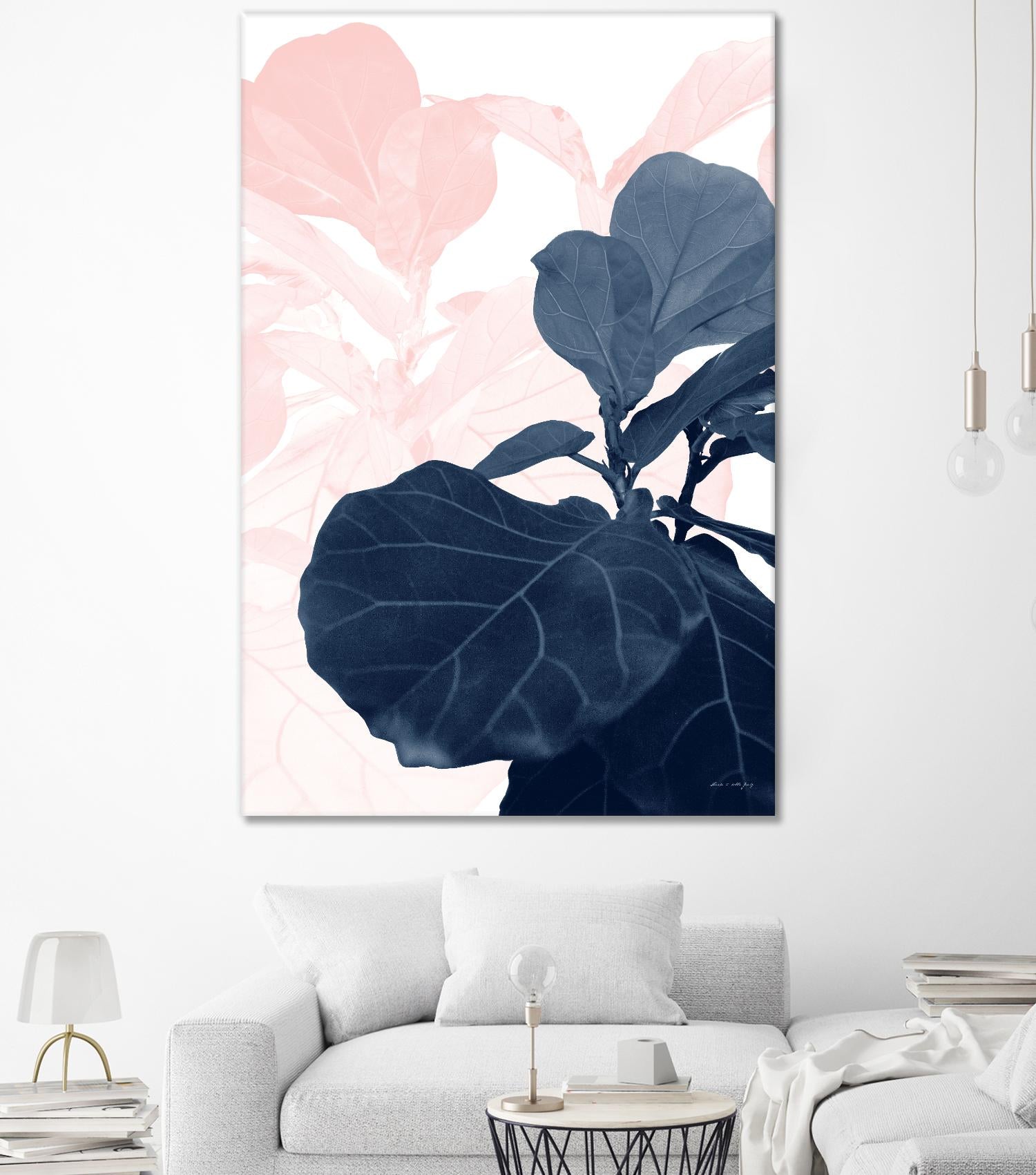 Blush Blue Fiddle Leaf Dream #1 #tropical #decor #art by Anita's & Bella's Art on GIANT ART