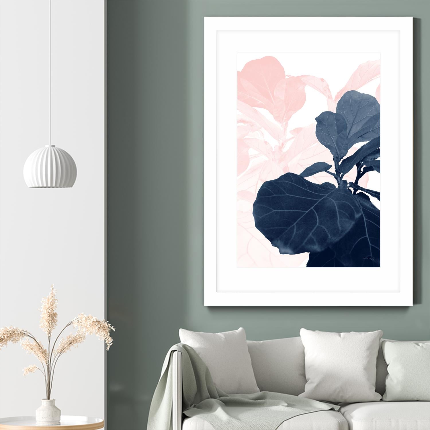 Blush Blue Fiddle Leaf Dream #1 #tropical #decor #art by Anita's & Bella's Art on GIANT ART