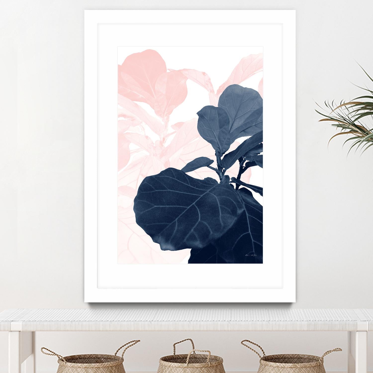 Blush Blue Fiddle Leaf Dream #1 #tropical #decor #art by Anita's & Bella's Art on GIANT ART