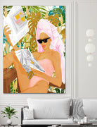 Vacay News by 83 Oranges on GIANT ART - white digital women reading 