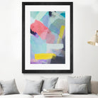 brush painting texture abstract in blue pink yellow green by mrvell on GIANT ART