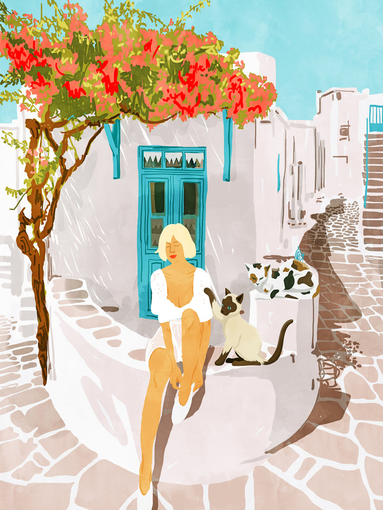 Greek Vacay by 83 Orange on GIANT ART - orange costal vacation