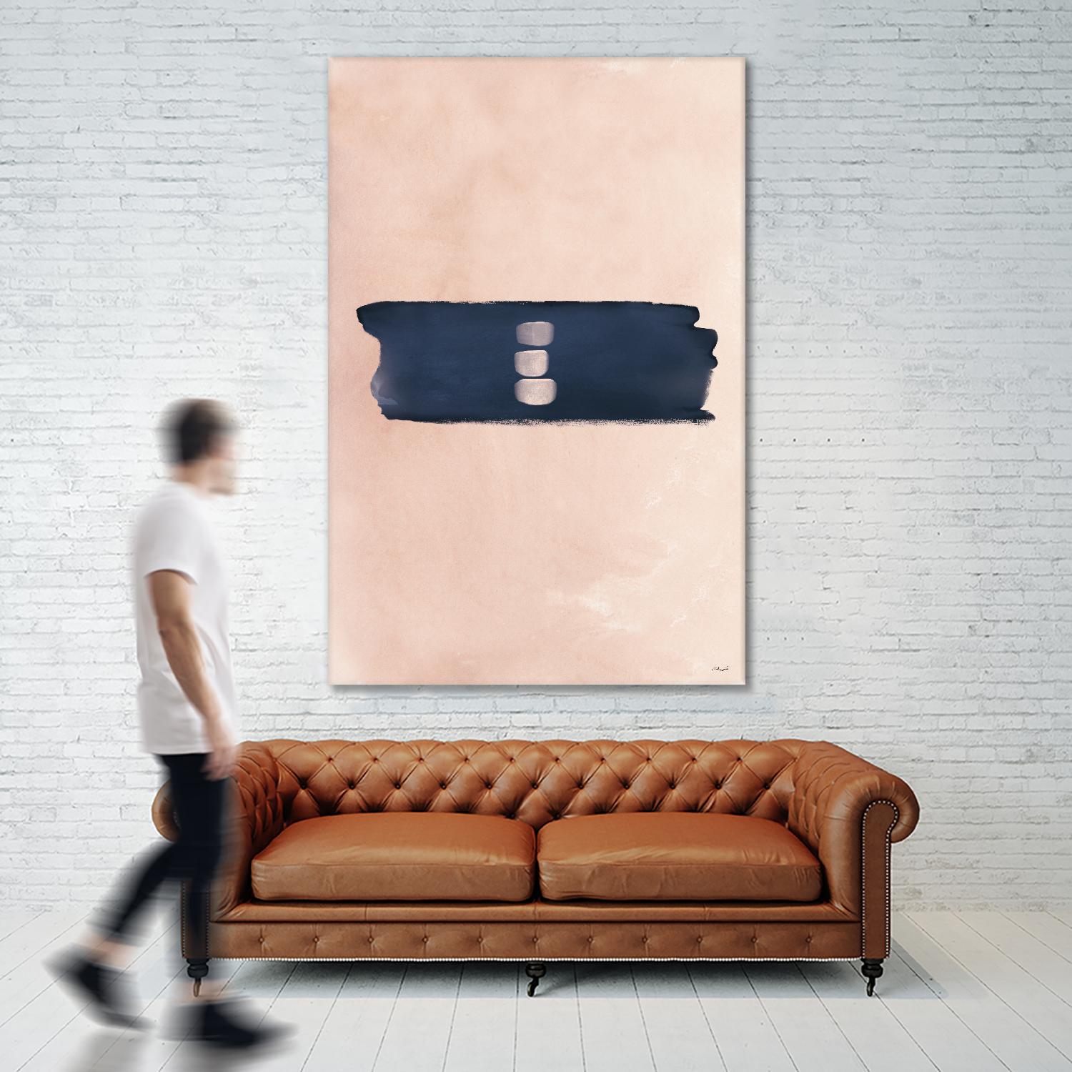 Blush & Navy Shapes II Contemporary Art Study by Nordic Print Studio on GIANT ART