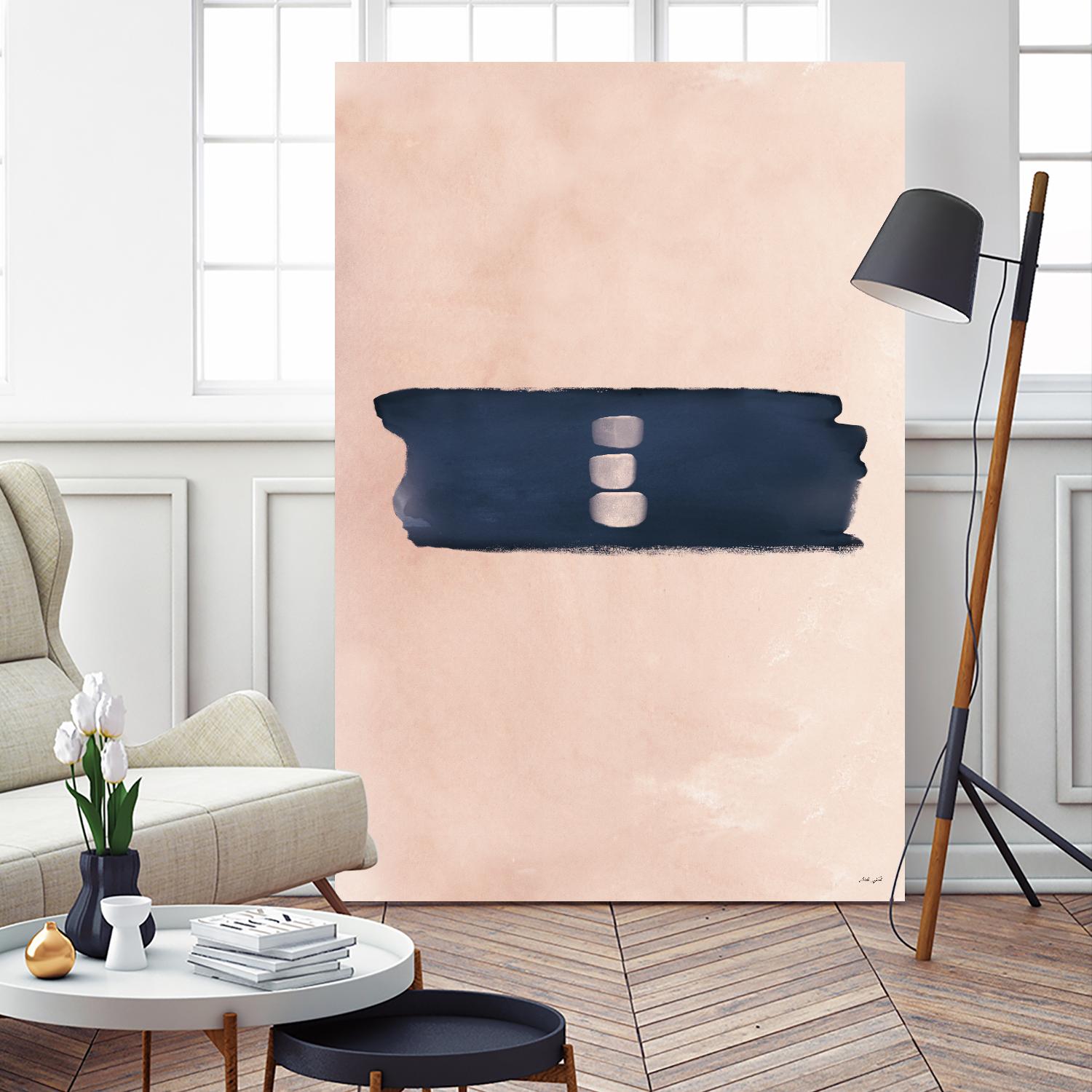 Blush & Navy Shapes II Contemporary Art Study by Nordic Print Studio on GIANT ART