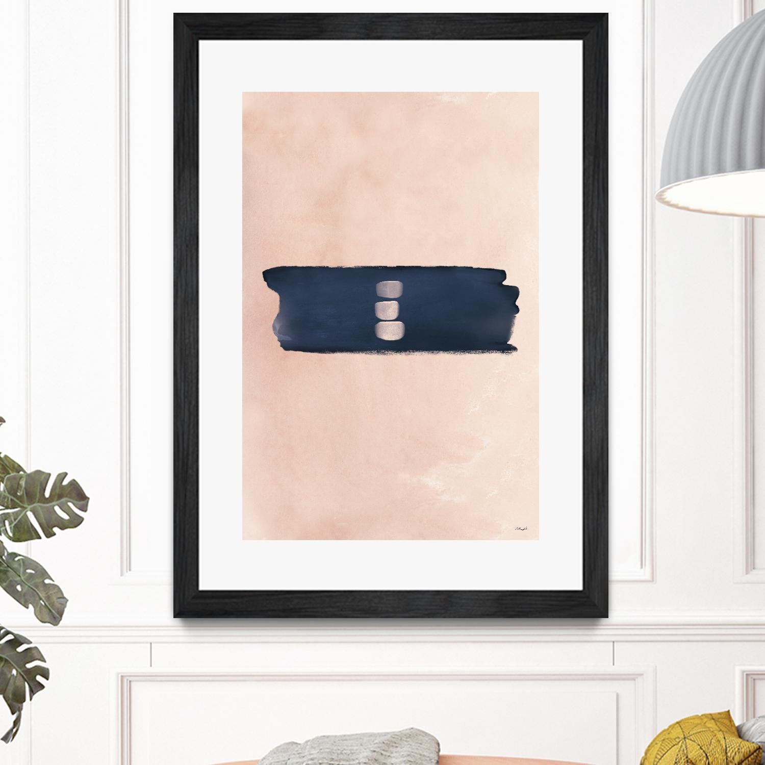 Blush & Navy Shapes II Contemporary Art Study by Nordic Print Studio on GIANT ART