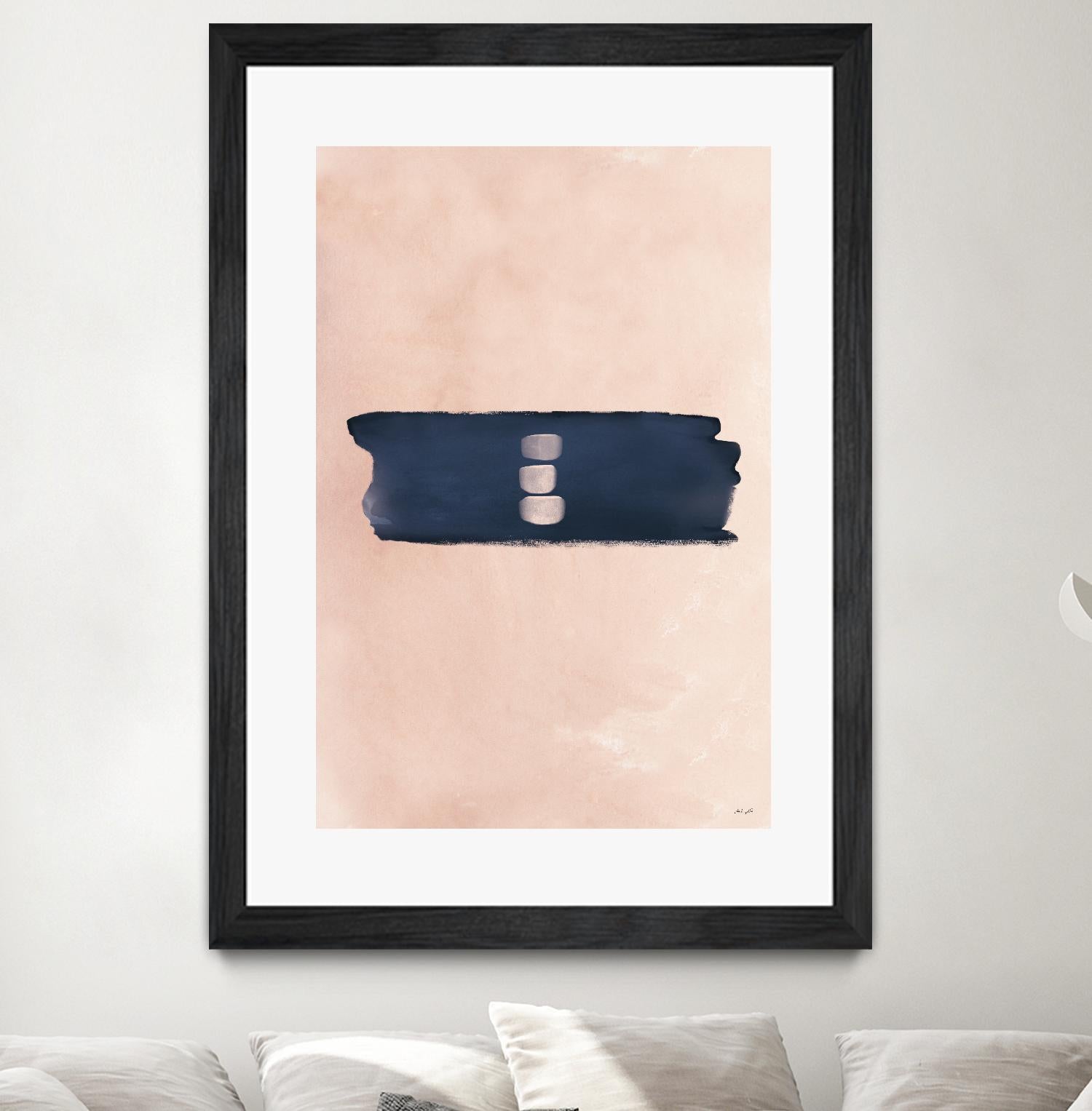 Blush & Navy Shapes II Contemporary Art Study by Nordic Print Studio on GIANT ART