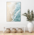 Soft Teal Gold Ocean Dream Waves #1  by Anita's & Bella's Art on GIANT ART - beige coastal sand