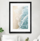 Soft Teal Gold Ocean Dream Waves #1  by Anita's & Bella's Art on GIANT ART - beige coastal sand