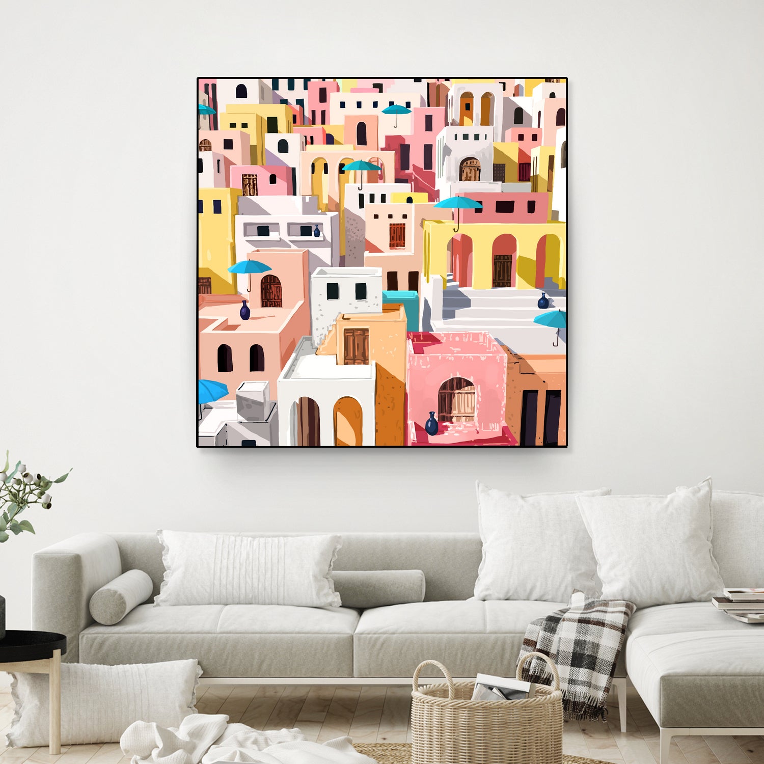 Pastel Cityscape by 83 Oranges on GIANT ART - pink digital greece