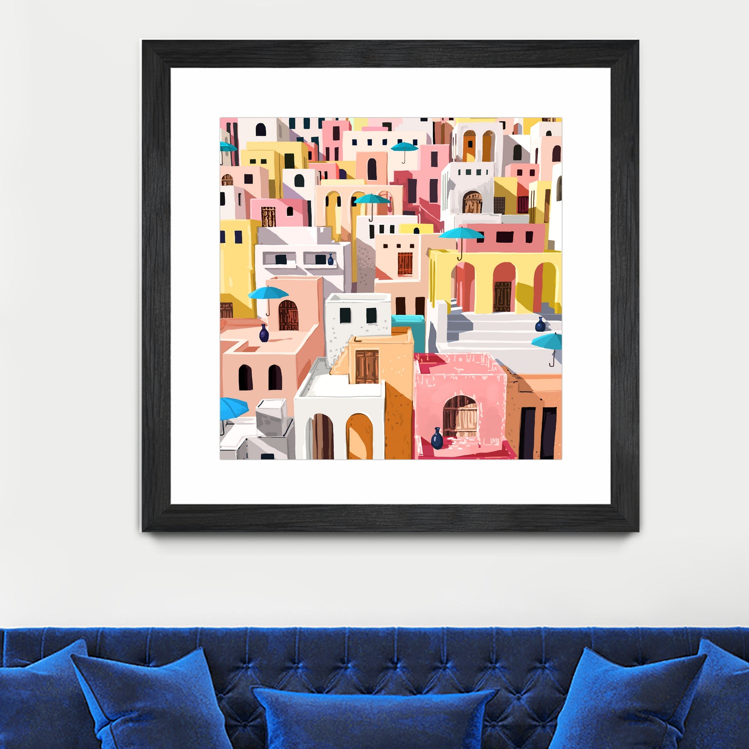 Pastel Cityscape by 83 Oranges on GIANT ART - pink digital greece