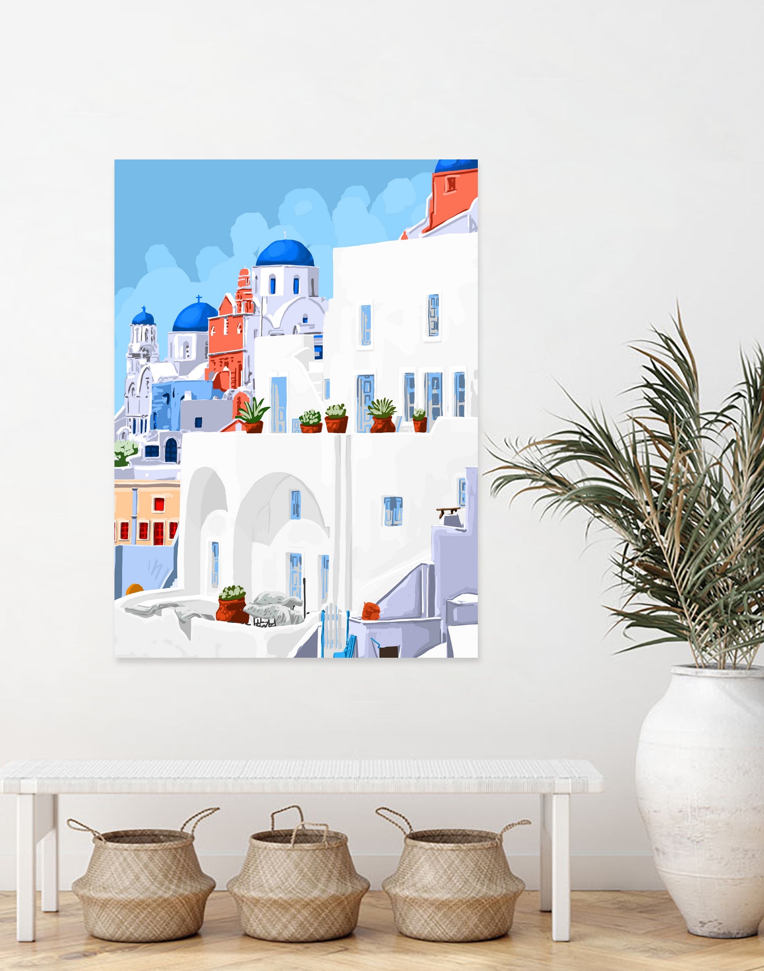 The Santorini Vacay by 83 oranges on GIANT ART - blue digital greece