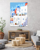 The Santorini Vacay by 83 oranges on GIANT ART - blue digital greece