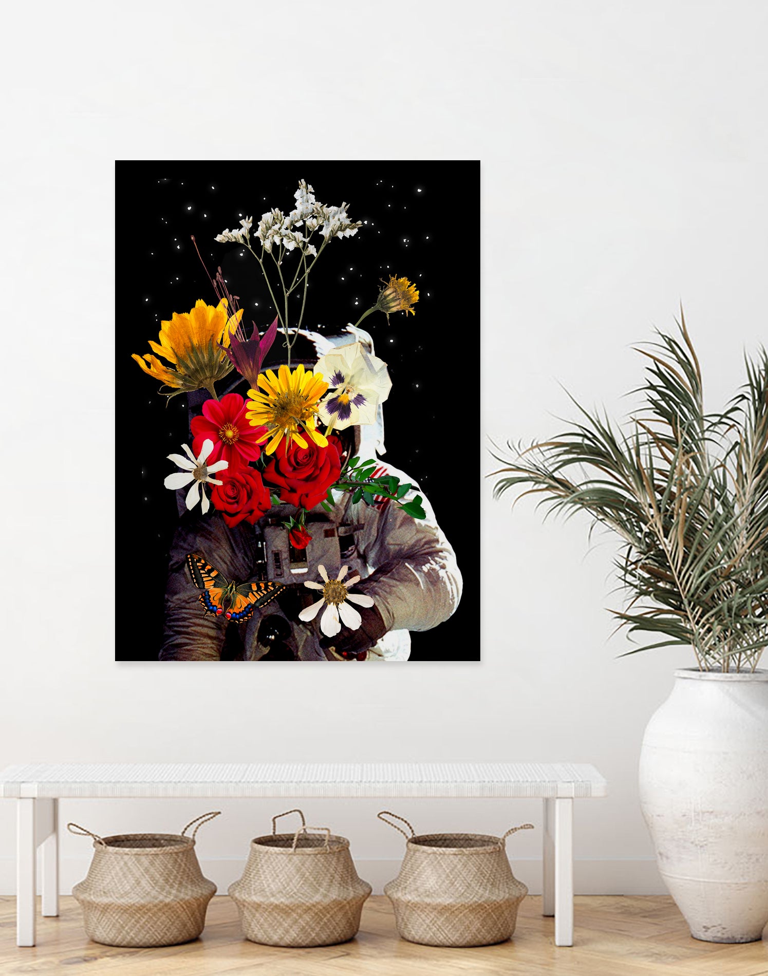 Astronaut with Flowers by Edson Ramos on GIANT ART