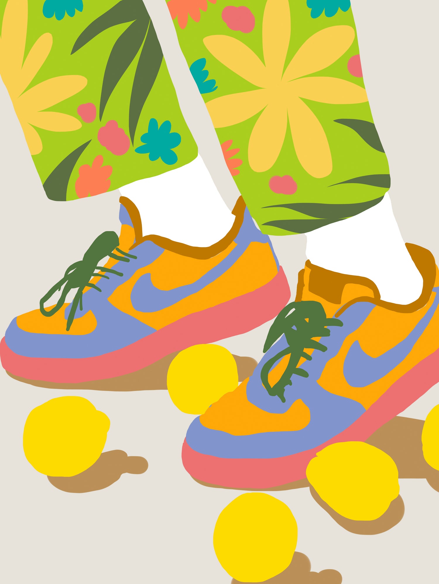 Easy Peasy Lemon Squeezy by 83 oranges on GIANT ART - orange digital rollerskates