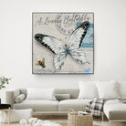 Lonely Butterfly White by David Loblaw on GIANT ART - white typography